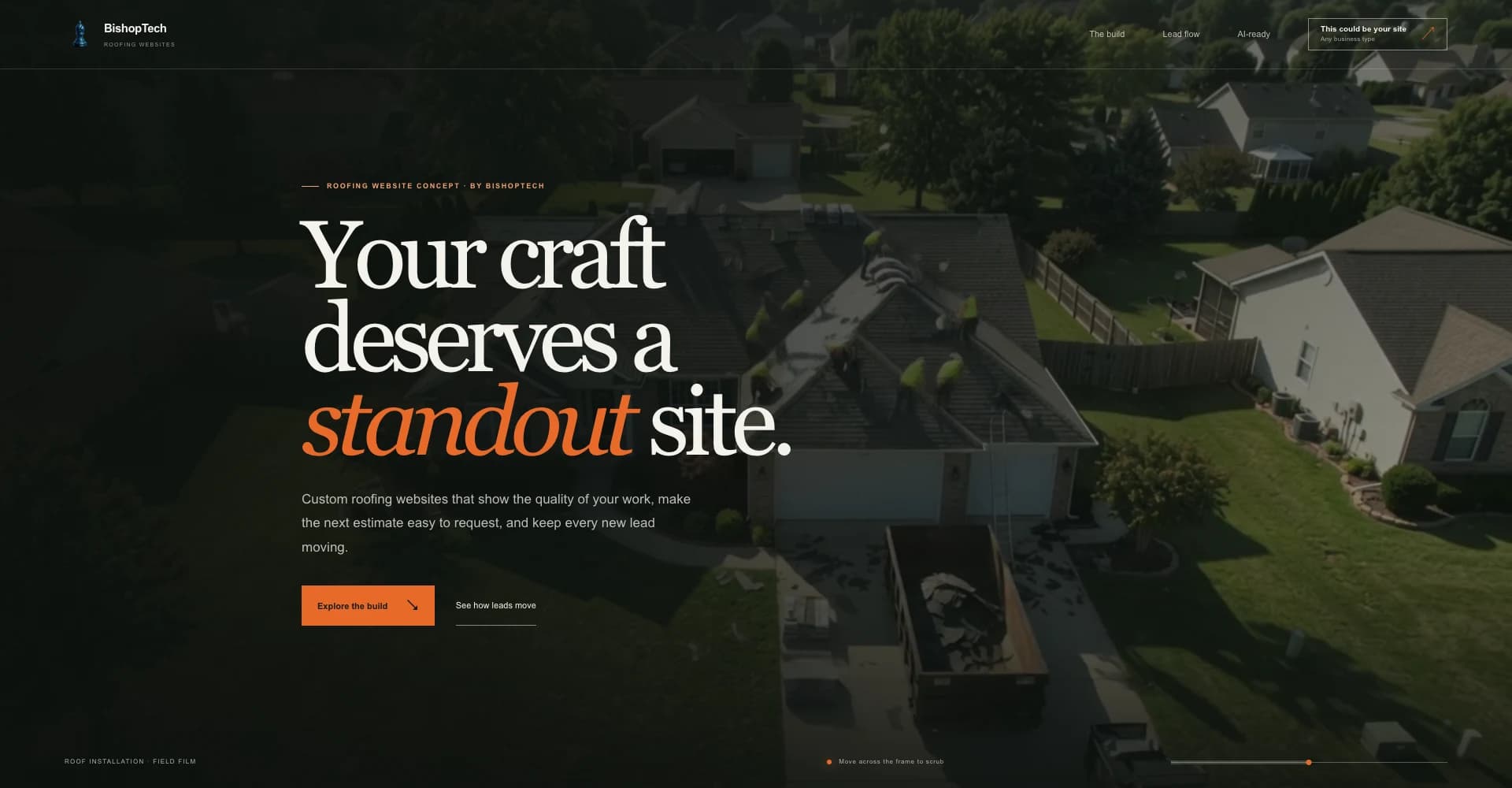 Roofing Contractor Website landing page preview