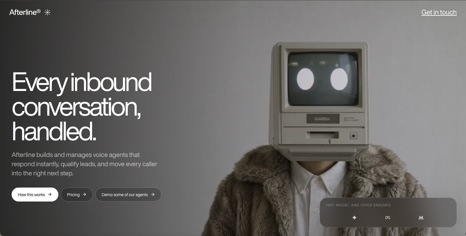 Afterline landing page preview